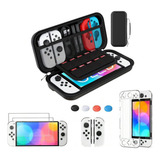 Kit 8 Peças Bolsa Estojo Acessórios P Nintendo Switch Oled