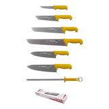 Kit 8 Peças Profissionais Facas Chaira Pedra Starrett