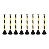 Kit 8 Pedestais Organizador Fila Divisor Amarelo Preto 90cm