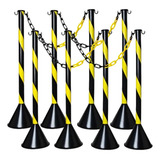 Kit 8 Pedestal Organizador Filas   20mts Corrente Plástica P