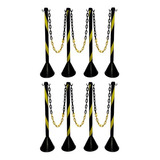 Kit 8 Pedestal Pvc Zebrado 90cm 12 Mt Corrente Elo P