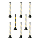 Kit 8 Pedestal Zebrado Organizador Fila 10 Metros Corrente P