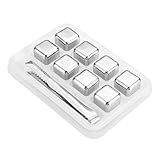 Kit 8 Pedras Cubos Gelo Aço Inox Reutilizável Com Pegador