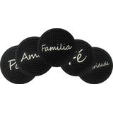 Kit 8 Porta Copos Família Emborrachado Flexível 10cm