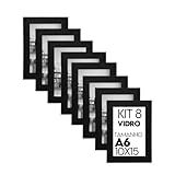 Kit 8 Porta Retrato 10x15 Moldura Fosca C-Vidro Comum -Preto-