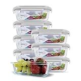 KIT 8 Potes De Vidro Retangular Com Tampa Hermética 370ml Cor Branco QH 