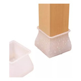 Kit 8 Protetor De Silicone Pés De Cadeira Pezinho Quadrado