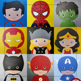Kit 8 Quadros Super heróis Baby Em Relevo