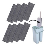 Kit 8 Refil Para Flat Mop Esfregão Lava E Seca