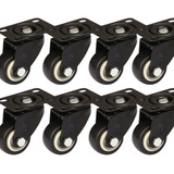 Kit 8 Rodinhas Para Moveis Giratória Sem Freio Rodízio Roda Reforçada 2 Polegada 50mm Preto Marca Rrj