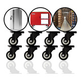Kit 8 Rodízio Giratório Rodinha Silicone Roldana 1200kg 50mm Rodas Preto