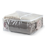 Kit 8 Saco Organizador De Guarda Roupa Multiuso Com Zíper Cor Transparente