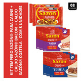 Kit 8 Sazón Para Carne E Caldo Sazón Costela 32 5gr