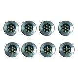 Kit 8 Spot Balizador 7w Led Branco Frio Jardim Embutir