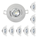 Kit 8 Spot Led Redondo Direcionável 5w 4000k Bivolt