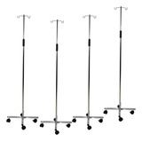 Kit 8 Suporte Para Soro Inox Regulagem De Altura Com Rodízio
