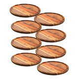Kit 8 Tábua Suporte De Madeira Para Servir Pizza 40 Cm