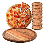 Kit 8 Tábua Suporte De Madeira Para Servir Pizza 40 Cm
