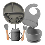 Kit 8 Talher E Bowl Tigela Garfo E Colher Silicone Infantil
