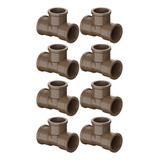 Kit 8 Tê 3 4 25mm Soldavel Marrom Conexão P Água Pvc