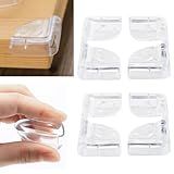 KIT 8 UN Protetor De Quina SILICONE Cantoneira SEM FUROS Mesa Móveis Armários Proteção Para Bebê COM ADESIVO Transparente UNIVERSAL PROTEÇÃO PARA SUA FAMILIA BELEZA E QUALIDADE 4 4CM