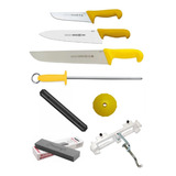 Kit 8 Uni Original Profissional Faca Chaira Mundial Starrett
