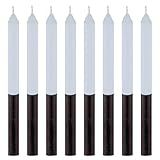 KIt 8 Velas Palito Com Duas Cores Bicolor Cores Fortes E Intensas Altura De 16 Cm 21 G Cada Parafina 100 Pura Prática Espiritual E Religiosa Marca Velas Estrela Branco E Preto