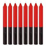 KIt 8 Velas Palito Com Duas Cores Bicolor Cores Fortes E Intensas Altura De 16 Cm 21 G Cada Parafina 100 Pura Prática Espiritual E Religiosa Marca Velas Estrela Vermelho E Preto