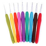 Kit 9 Agulhas Crochê Soft Cabo Emborrachado Tamanhos B j