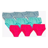 Kit 9 Calcinha Infantil Algodão Tampinha