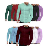 Kit 9 Camisa Social Manga Longa Slim Fit Pronta Entrega