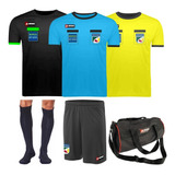 Kit 9 Camisas Arbitro Futebol 3 Short 3 Meião Brinde
