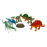 Kit 9 Dinossauro Animais Selvagens Borracha