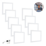 Kit 9 Luminária Painel Plafon Led 18w Embutir Quadrado Frio Estrutura Branco frio 110v 220v bivolt 