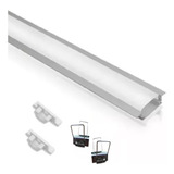 Kit 9 Perfil De Led Aluminio 2m Embutir Gesso Presilhas