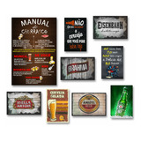 Kit 9 Placas Decorativas Bebidas Frases Amigos Bar Parede