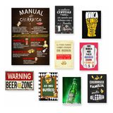 Kit 9 Placas Decorativas Frases Parede Mdf Bar Bebidas
