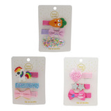 Kit 9 Presilhas C apliques Bico De Pato Variados Infantil
