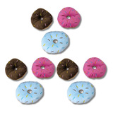 Kit 9 Rosquinha Pelúcia Atacado Brinquedo Pet Crian 10cm Som