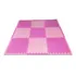Kit 9 Tatame Tapete Eva 50x50x2cm Bordas 20mm Bebê Rosa
