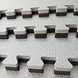 Kit 9 Tatames Tapetes EVA Dupla Face Preto E Cinza 50x50x3cm