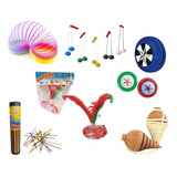 Kit 90 Brinquedos Ioio Mola Pião Peteca Pega Vareta Bate Beg