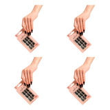 Kit 96 Peças Unhas Postiças Francês Autocolantes Quadradas