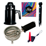 Kit Abafador Narguile Fogareiro Aluminio Pegador Brinde