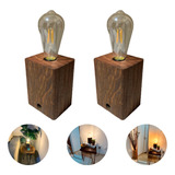 Kit Abajur De Quarto Luminária De Mesa Retro Vintage Rustica