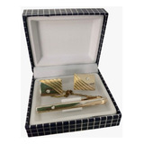 Kit Abotoadura E Prendedor De Gravata Social Tradicional