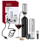 Kit Abridor De Vinho Elétrico Recarregável Usb Saca Rolhas