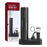 Kit Abridor De Vinho Saca Rolha Elétrico Recarregável Usb