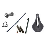 Kit Absolute Guidão Reto Mesa Canote Abraç Selim Manopla