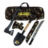 Kit Acampamento Escoteiro militar Camuflado Tático Paraboni Cor Preto